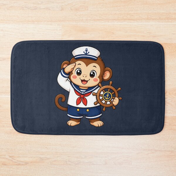 Item preview, Cute Sailor Monkey Marine Captain Kawaii Cartoon designed and sold by Seculinator.