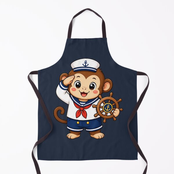 Item preview, Cute Sailor Monkey Marine Captain Kawaii Cartoon designed and sold by Seculinator.