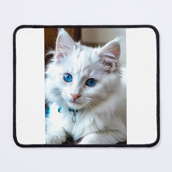 Item preview, Animals - White Cat with Blue Eyes, Elegant Feline Portrait designed and sold by DoodyPets.