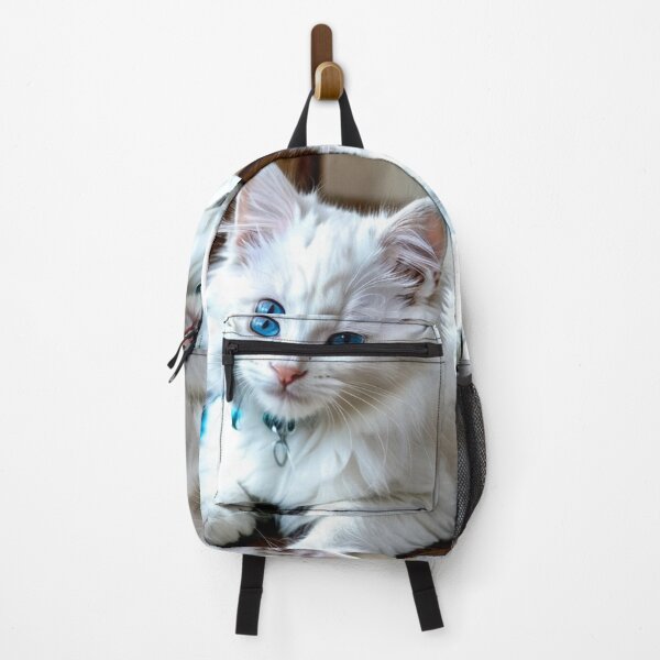 Item preview, Animals - White Cat with Blue Eyes, Elegant Feline Portrait designed and sold by DoodyPets.