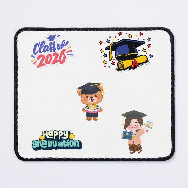 Item preview, Class of 2026 Cute Graduation Sticker Sheet - Kawaii Bear & Girl designed and sold by UniqueVibesArt.