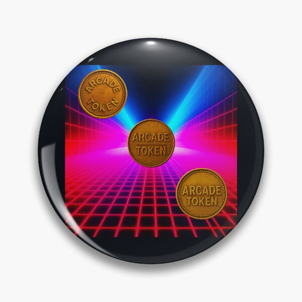 Item preview, ❇️ INSERT COIN TO CONTINUE COLLECTION ❇️ - Arcade Token – Neon Grid Edition designed and sold by WheelieGdArt.