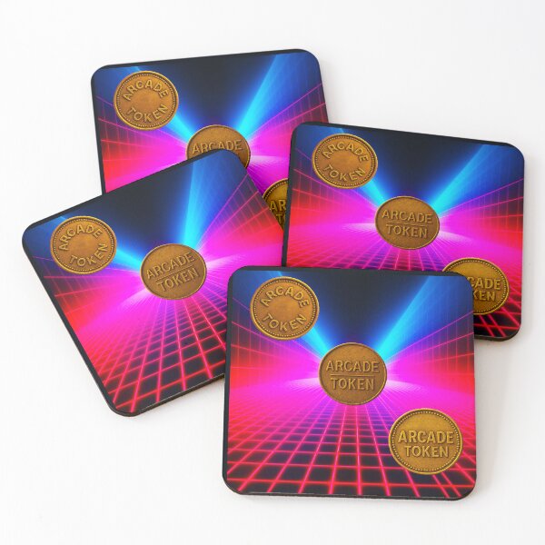 Item preview, ❇️ INSERT COIN TO CONTINUE COLLECTION ❇️ - Arcade Token – Neon Grid Edition designed and sold by WheelieGdArt.