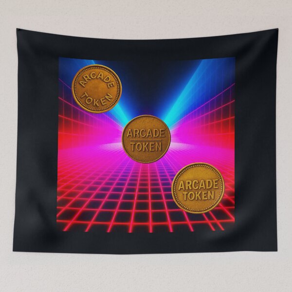 Item preview, ❇️ INSERT COIN TO CONTINUE COLLECTION ❇️ - Arcade Token – Neon Grid Edition designed and sold by WheelieGdArt.