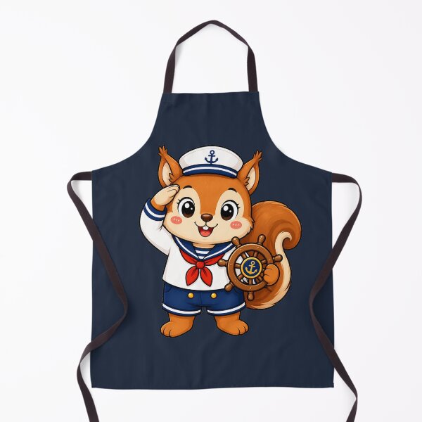 Item preview, Cute Sailor Squirrel Marine Captain Kawaii Cartoon designed and sold by Seculinator.