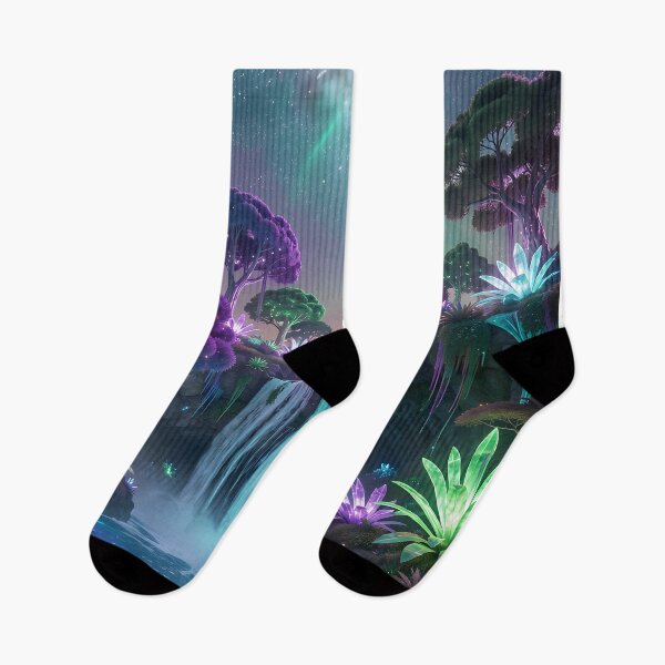 Item preview, Galactic Waterfall: Mystical splendor of colors under the starry sky designed and sold by VoidVeilStudio.