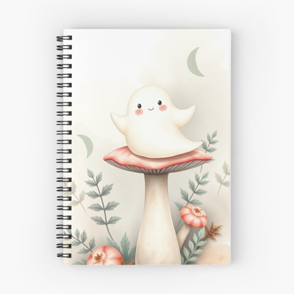 Item preview, Happy Cute Ghost Balancing on a Mushroom designed and sold by Vida e Arte.