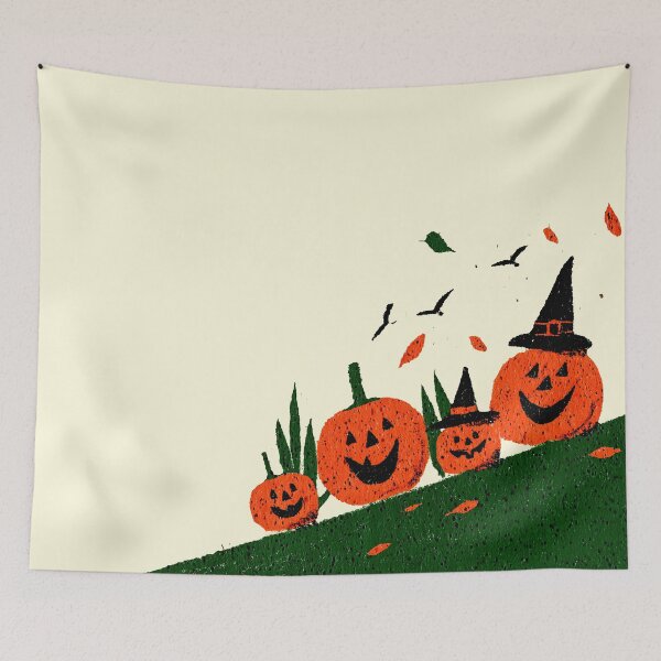 Item preview, Spooky Halloween Pumpkins on a Green Hill designed and sold by colorful-white.