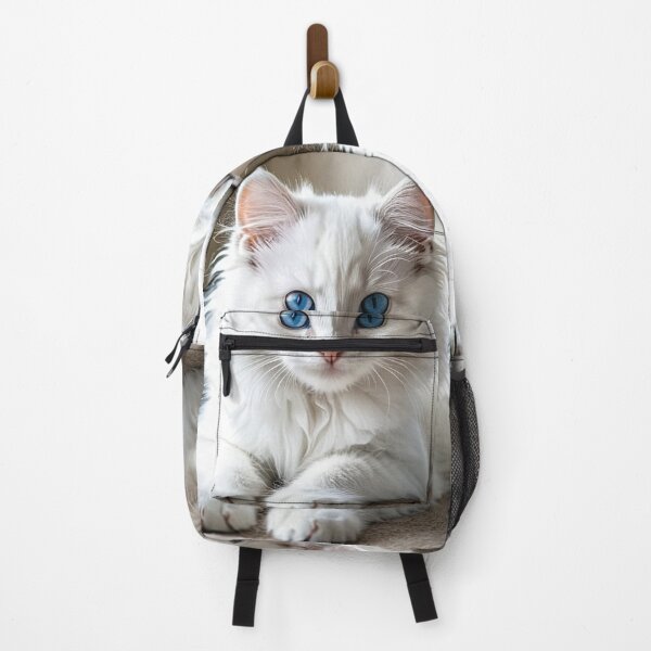Item preview, Animals - White Cat with Blue Eyes, Serene and Elegant Portrait designed and sold by DoodyPets.