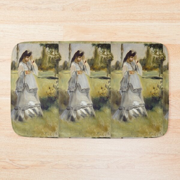 Item preview, Woman in White Walking Through Garden designed and sold by artofuniverse.