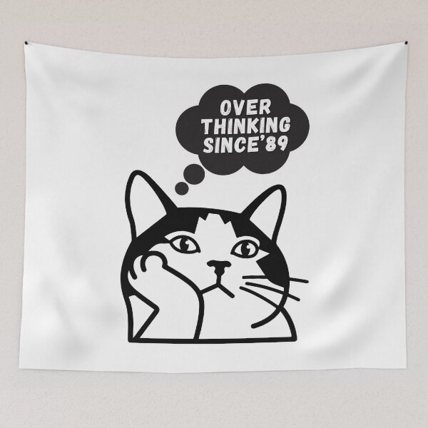 Item preview, Overthinking Since 89 Funny Cat T-Shirt Sarcastic Cat Lover Gift Thinker Tee designed and sold by oonproducts.
