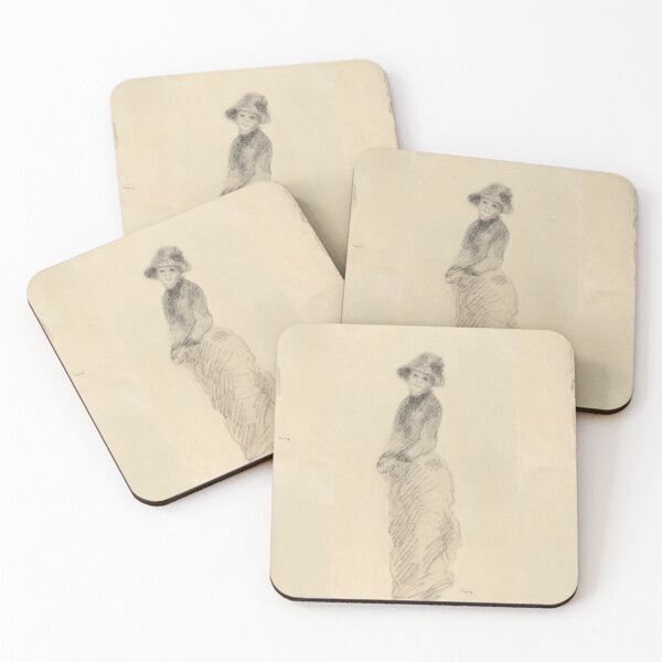 Item preview, Standing Woman in Hat Charcoal Sketch designed and sold by artofuniverse.