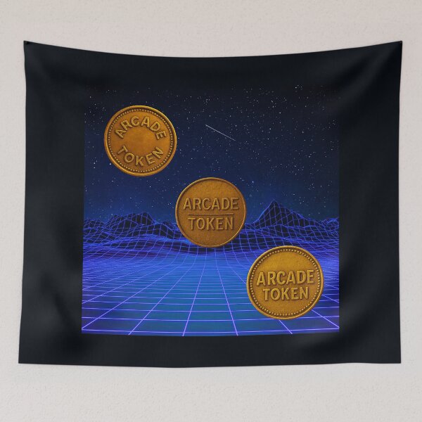 Item preview, ❇️ INSERT COIN TO CONTINUE COLLECTION ❇️ - Arcade Token – Neon Grid Edition v4 designed and sold by WheelieGdArt.