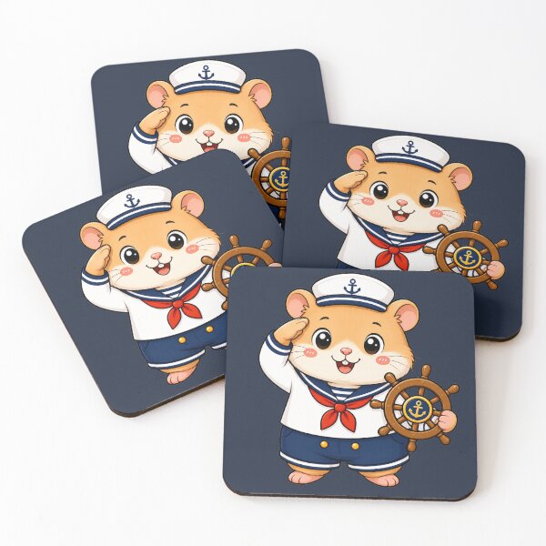 Item preview, Cute Sailor Hamster Marine Captain Kawaii Cartoon designed and sold by Seculinator.