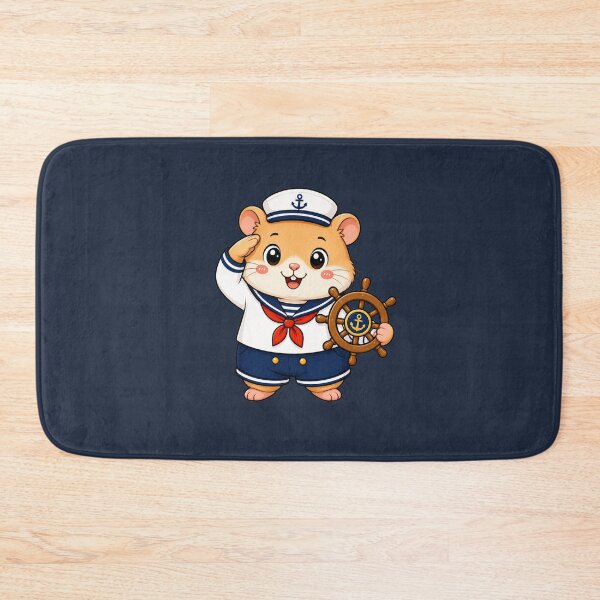 Item preview, Cute Sailor Hamster Marine Captain Kawaii Cartoon designed and sold by Seculinator.
