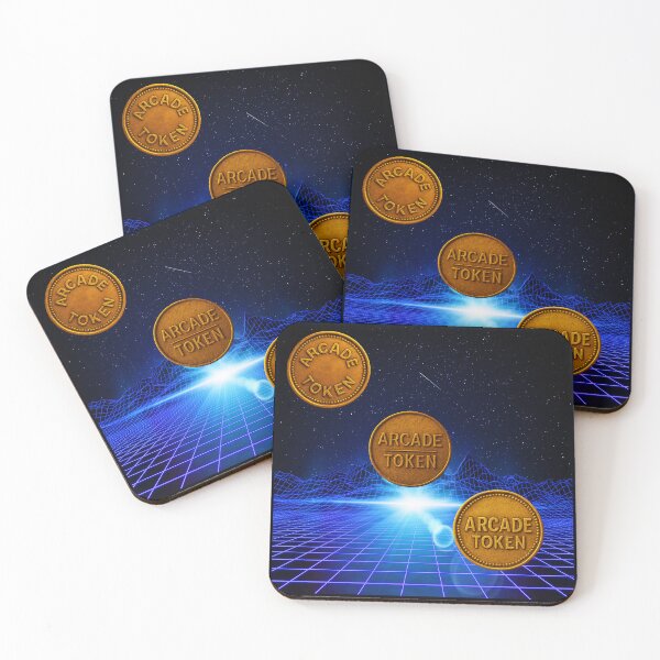 Item preview, ❇️ INSERT COIN TO CONTINUE COLLECTION ❇️ - Arcade Token – Neon Grid Edition v5 designed and sold by WheelieGdArt.