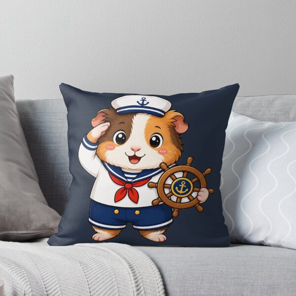 Item preview, Cute Sailor Guinea Pig Marine Captain Kawaii Cartoon designed and sold by Seculinator.