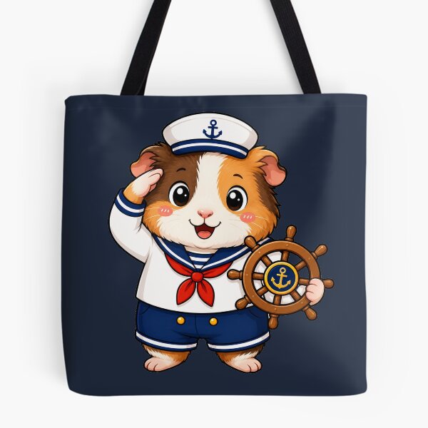 Item preview, Cute Sailor Guinea Pig Marine Captain Kawaii Cartoon designed and sold by Seculinator.