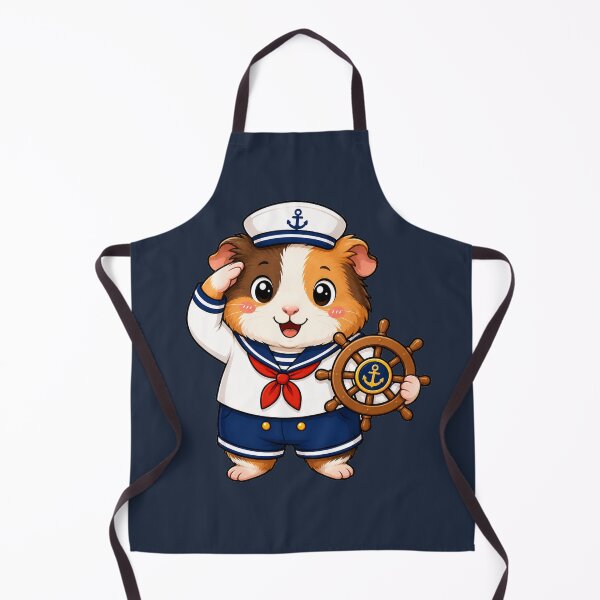 Item preview, Cute Sailor Guinea Pig Marine Captain Kawaii Cartoon designed and sold by Seculinator.