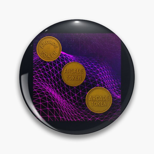 Item preview, ❇️ INSERT COIN TO CONTINUE COLLECTION ❇️ - Arcade Token – Neon Grid Edition v6 designed and sold by WheelieGdArt.