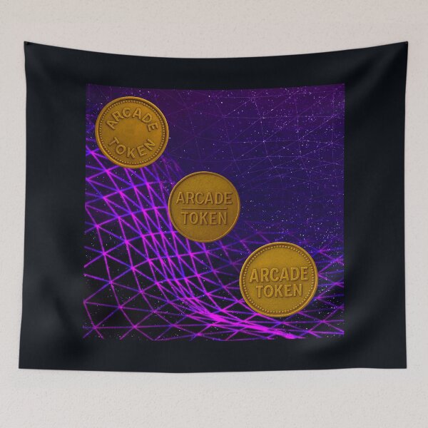 Item preview, ❇️ INSERT COIN TO CONTINUE COLLECTION ❇️ - Arcade Token – Neon Grid Edition v7 designed and sold by WheelieGdArt.