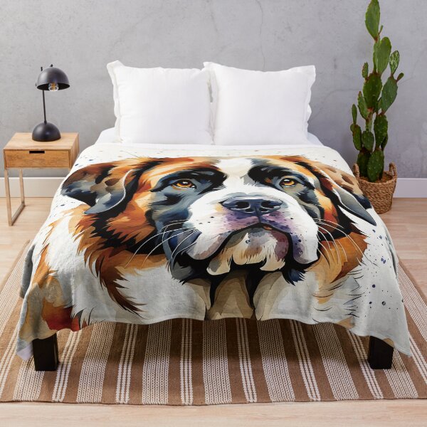 Item preview, Saint Bernard Watercolor Dog Art designed and sold by MaverlyShop.