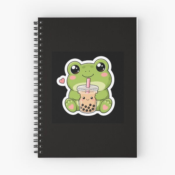 Item preview, Cute Kawaii Frog Boba Tea Sticker | Pastel Chibi Bubble Tea Decal designed and sold by VisionInkStudio.