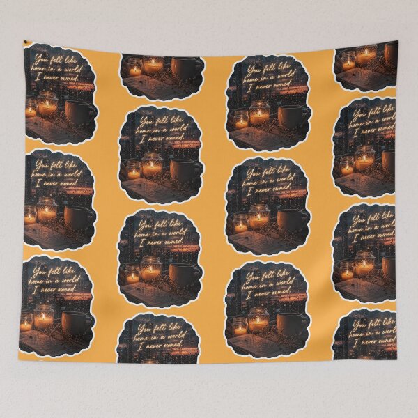 Item preview, You Felt Like Home - Cozy Rainy Window Romantic Quote Sticker designed and sold by Scro-Ciob-Shop.