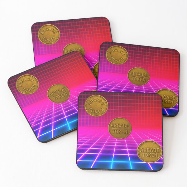 Item preview, ❇️ INSERT COIN TO CONTINUE COLLECTION ❇️ - Arcade Token – Neon Grid Edition v8 designed and sold by WheelieGdArt.