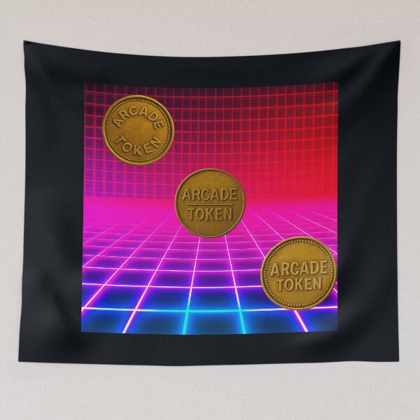 Item preview, ❇️ INSERT COIN TO CONTINUE COLLECTION ❇️ - Arcade Token – Neon Grid Edition v8 designed and sold by WheelieGdArt.
