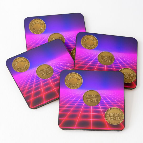 Item preview, ❇️ INSERT COIN TO CONTINUE COLLECTION ❇️ - Arcade Token – Neon Grid Edition v9 designed and sold by WheelieGdArt.