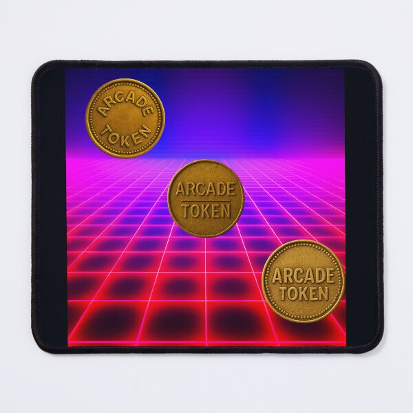Item preview, ❇️ INSERT COIN TO CONTINUE COLLECTION ❇️ - Arcade Token – Neon Grid Edition v9 designed and sold by WheelieGdArt.