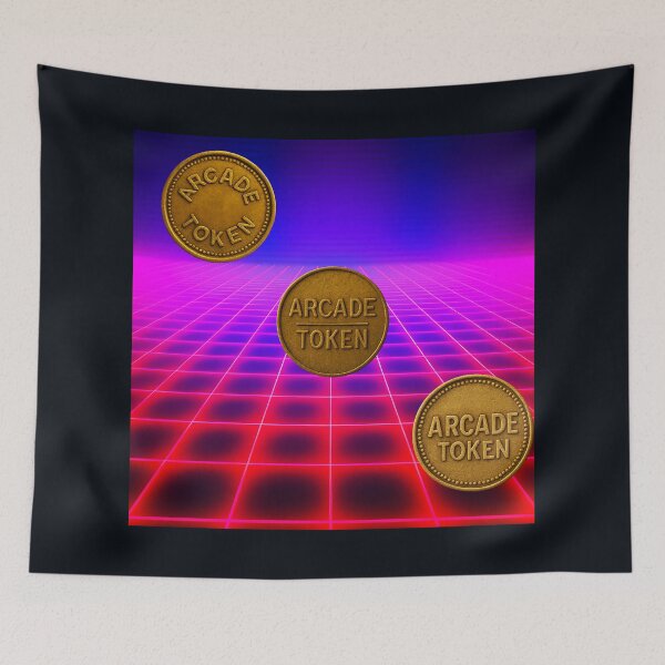 Item preview, ❇️ INSERT COIN TO CONTINUE COLLECTION ❇️ - Arcade Token – Neon Grid Edition v9 designed and sold by WheelieGdArt.