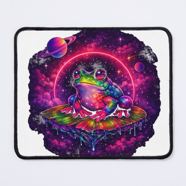 Item preview, Cosmic Frog on Mushroom - Space Neon Galaxy Art designed and sold by EdgeSphere.