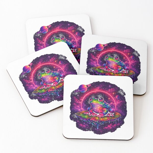 Item preview, Cosmic Frog on Mushroom - Space Neon Galaxy Art designed and sold by EdgeSphere.