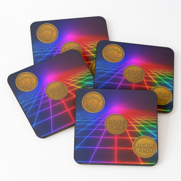 Item preview, ❇️ INSERT COIN TO CONTINUE COLLECTION ❇️ - Arcade Token – Neon Grid Edition v10 designed and sold by WheelieGdArt.