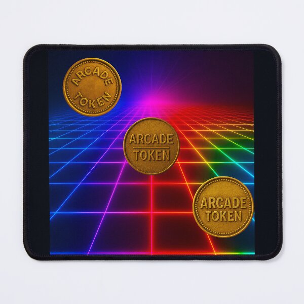 Item preview, ❇️ INSERT COIN TO CONTINUE COLLECTION ❇️ - Arcade Token – Neon Grid Edition v10 designed and sold by WheelieGdArt.