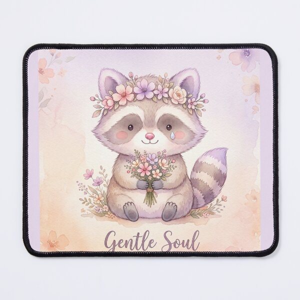 Item preview, Gentle Soul Raccoon Shirt | Soft Flower Crown Watercolor Illustration designed and sold by DmaarGroup.