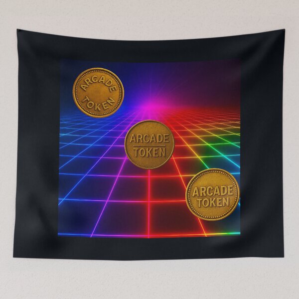 Item preview, ❇️ INSERT COIN TO CONTINUE COLLECTION ❇️ - Arcade Token – Neon Grid Edition v10 designed and sold by WheelieGdArt.