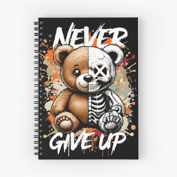Item preview, Never Give Up Teddy Skull Graphic T-Shirt | Dark Aesthetic Streetwear Design designed and sold by DaisyInStudio44.