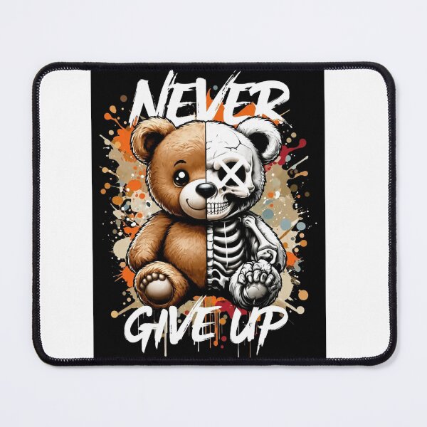Item preview, Never Give Up Teddy Skull Graphic T-Shirt | Dark Aesthetic Streetwear Design designed and sold by DaisyInStudio44.