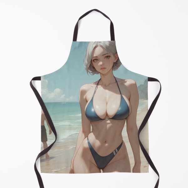 Item preview, Anime Girl Bikini Silver Hair Beach designed and sold by kenvel.
