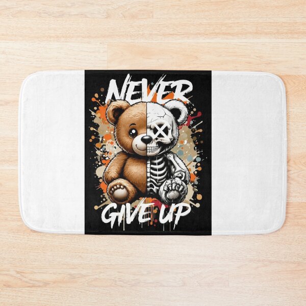 Item preview, Never Give Up Teddy Skull Graphic T-Shirt | Dark Aesthetic Streetwear Design designed and sold by DaisyInStudio44.
