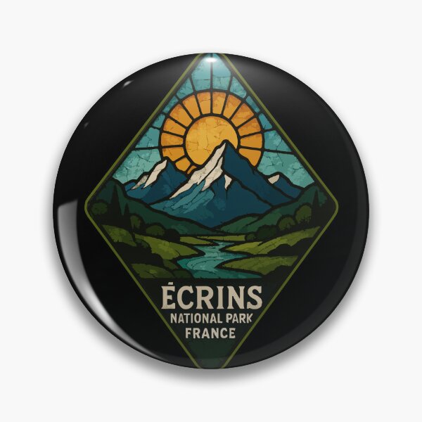 Item preview, Ecrins National Park France Stained Glass Travel designed and sold by TomFrontierArt.