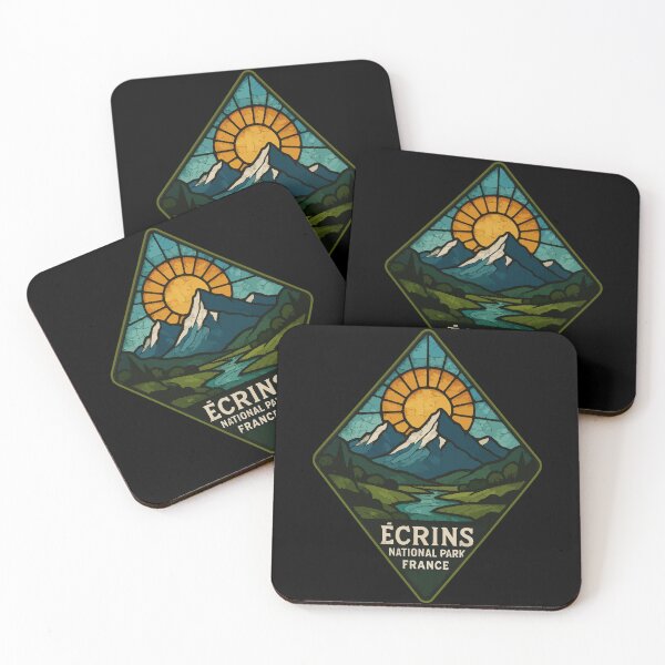Item preview, Ecrins National Park France Stained Glass Travel designed and sold by TomFrontierArt.
