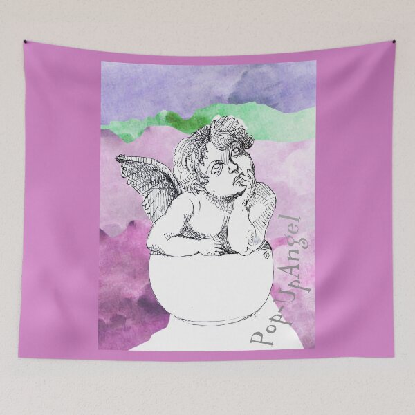 Item preview, Pop-Up Angel Among The Clouds (Original Ink Drawing by ACCI) designed and sold by VanyssaGraphics.
