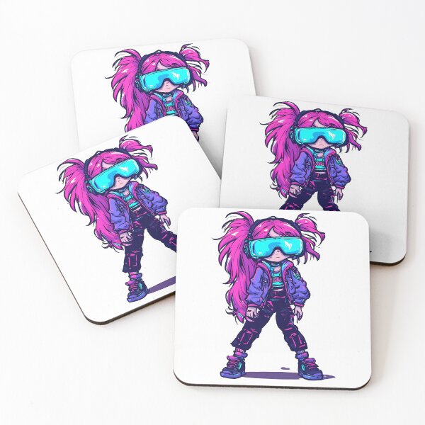 Item preview, Cyber punk girl with neon hair  designed and sold by MarioBellucci.