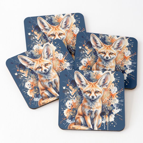 Item preview, Fennec Fox Watercolor Wildlife Art | Cute Desert Fox designed and sold by Biedroneczka.