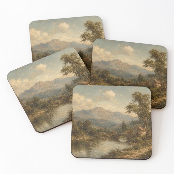 Item preview, Vintage Mountain River Landscape designed and sold by Girlsale.