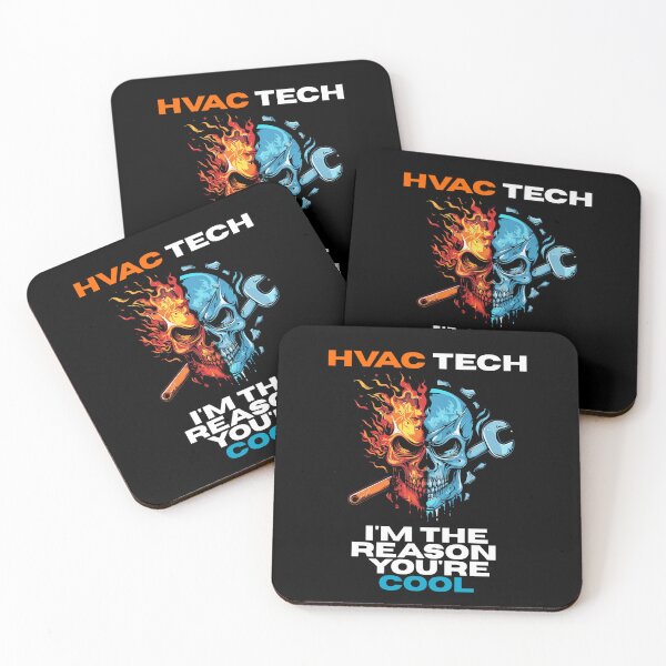 Item preview, Badass HVAC Tech Fire and Ice Skull I'm The Reason You're Cool designed and sold by VectorForge.